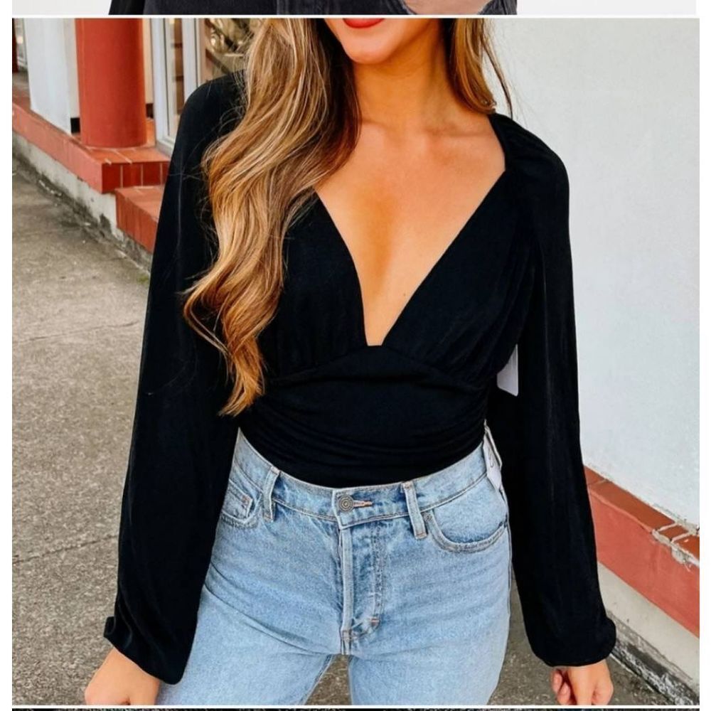 Free People In Your Arms Bodysuit Black M